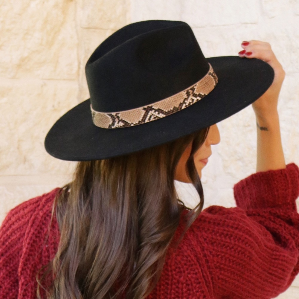 Black Wide Brim Hat